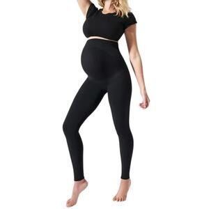 Blanqi Maternity Belly Support Everyday Black Leggings Women's Size Medium